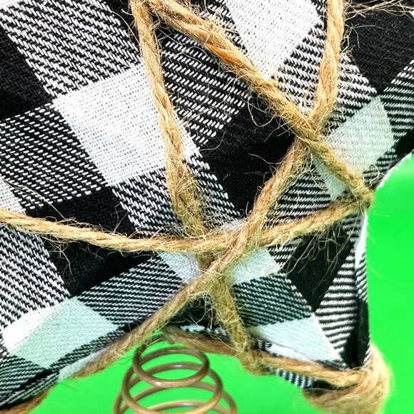 Handmade Buffalo Plaid Star Christmas Tree Topper Rustic Farmhouse Holiday Décor - Picture 10 of 12